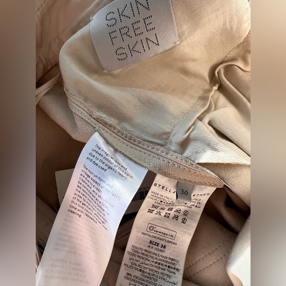 Stella McCartney Altermat beige straight leg faux leather trousers pants 36 - Picture 8 of 11